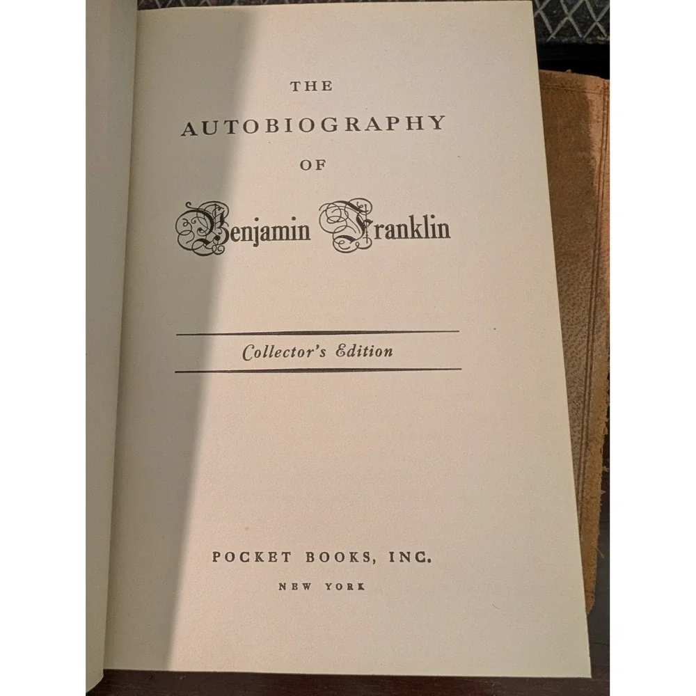 The Autobiography of Benjamin Franklin Collector's Edition Pocket Books 1938